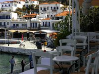 Coffee time in Batsi, Andros island